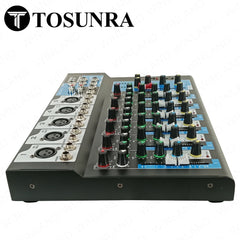 Tosunra by Winland 7-CH Mixer w/ 5 Mic/Line XLR, 1 Stereo (6.35mm + RCA), 1 MP3/USB/BT TOS-DM705