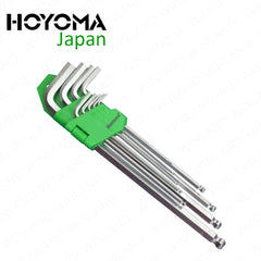 Hoyoma Japan by Winland 9pcs Extra Long Arm Ballpoint Hex Key Wrench Set w/ Chrome Vanadium Steel