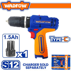 Wadfow by Winland S12 Series Lithium-Ion Cordless Drill 12V 20Nm w/ Battery WCDS5681 WAD-CT