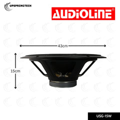 Audioline USG-15W 15” Pro Hi-Fi Woofer 600W 8Ω 94dB 30Hz–2000Hz Speaker