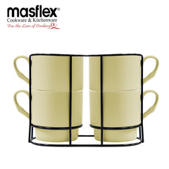 Masflex By Winland 4pcs Stackable Mug with Rack-CS