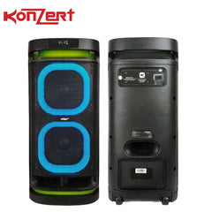 Konzert by Winland XONIC 8 2x8" Club Sound Speaker with BT,USB/microSD,FM Radio & TWS-6500W PMPO