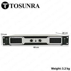 Tosunra by Winland 90W × 2 Stereo Powerful High-Current Professional Integrated Amplifier TOS-P2-1
