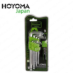 Hoyoma Japan by Winland 9pcs Extra Long Arm Ballpoint Hex Key Wrench Set w/ Chrome Vanadium Steel