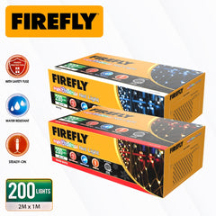 Firefly by Winland Christmas Light Net Lights 200 LED (Warm White/White)