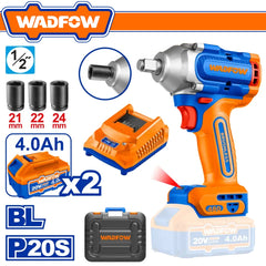 Wadfow P20S/20V Brushless Motor Lithium-Ion Cordless Impact Wrench 480Nm WCD1B483 WAD-HT
