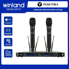 Tosunra by Winland 2-Channel High-Duty Professional UHF/VHF Wireless Microphone System TOS-ATX-800G