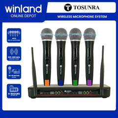 Tosunra by Winland 4-Channel High-Duty Professional UHF Wireless Microphone System TOS-BLX-488A