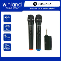 Tosunra by Winland High-Duty Metal Handle Professional UHF Wireless Microphone 3.5 Meters TOS-V602BK