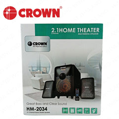 Crown by Winland 2.1 Channel Home Theater Speaker 20Watts (10+2x5W) With RCA, USB, SD, FM, BT HM-203