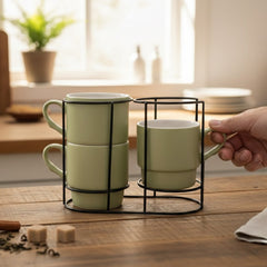 Masflex By Winland 4pcs Stackable Mug with Rack-CS
