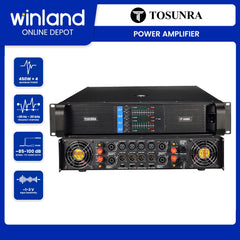 Tosunra by Winland 450W x 4 CH Powerful High-Current Professional Integrated Amplifier 8Ω TOS-IT4080