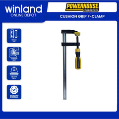 Powerhouse by Winland Industrial Woodwork Heavy Duty Cushion Grip F-Clamp with Rubber Handle