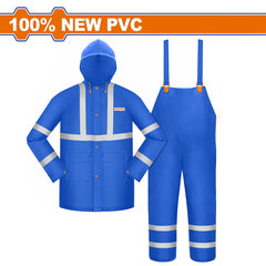 Wadfow by Winland 100% NEW PVC Waterproof Rain Coat Suit Set w/Reflective Strip & Breathable Design
