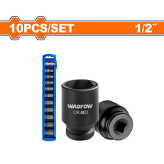 Wadfow by Winland 10pieces/Set 1/2inches Cr-Mo Dr. Deep Impact Socket Set WMSD201 WAD-HT
