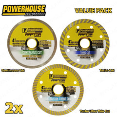 Powerhouse by Winland Value Pack Raptor Series Diamond Cutting Wheel Continuous, Turbo & Ultra Thin
