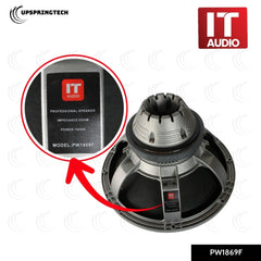 IT Audio PW1869F 18” Professional Speaker 1800W 8 Ohms High Power Woofer