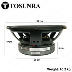 Tosunra by Winland 15in High Performance Audio Instrumental Double Magnet Speaker 8Ω TOS-MH-L15507