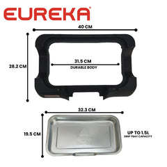 Eureka by Winland Electric Griller 35cm Wide Stainless Grill 1.5L Drip Tray 1200W EEG-35