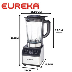Eureka by Winland 1.5L Power Blender 6 Smart Functions 9 Power Levels 2 Safety Switch 800W EPB-1.5L