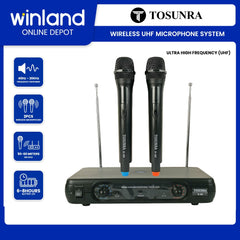 Tosunra by Winland Dual Channel High-Quality Professional Wireless UHF Microphone System TOS-K-68