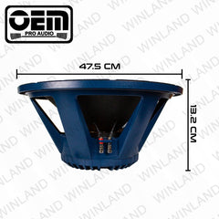 OEM Pro Audio by Winland 18" Speaker Power Woofer 1200W - HY181200