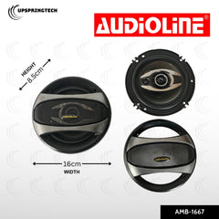 Audioline AMB-1667 6″ Car Speaker Coaxial 800W 4Ω High-Power Auto Audio Pair