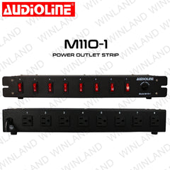 Audioline by Winland 8- Power Outlets Strip fit with Overload Protection Circuit Breaker - M110-1