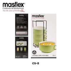 Masflex By Winland 4pcs Stackable Bowl with Rack-CS