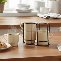 Masflex By Winland 4pcs Stackable Mug with Rack-CS
