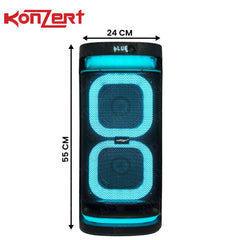 Konzert XONIC 6 2x6" Club Sound Speaker with BT,USB/microSD, FM Radio & TWS-4500W PMPO