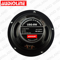 Audioline by Winland 8 Inches Professional Subwoofer Speaker 150-200W/8 Ohms USG-8W