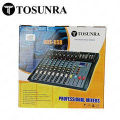 Tosunra by Winland 8-CH Input Professional Audio Mixer w/ XLR, MP3 and Digital Effects TOS-CT80S-USB