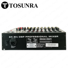 Tosunra by Winland 8-CH Professional Audio Mixer with BT, USB, MP3 Player & Digital Effects TOS-BL-8