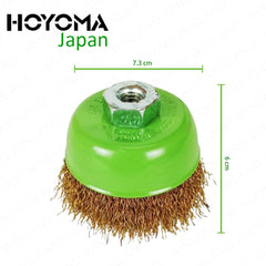 Hoyoma Japan by Winland Cup Brush Twisted Wire with Nut for Angle Grinder 75mm M10 X 1.5 HT-CB3C