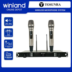 Tosunra by Winland 2-Channel High-Performance Professional UHF Wireless Microphone System TOS-U-688