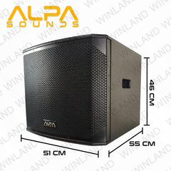 Alpa by Winland 15 Inch Active Sub-Speaker 2000W-ELX200-15SA