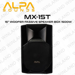 Alpa by Winland 15" Woofer Passive Speaker box 1500W/8Ohms - MX-15T