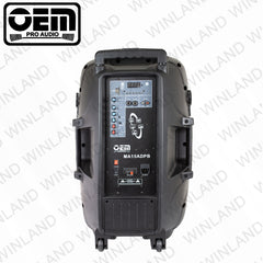 OEM Pro Audio by Winland 15" Active Speaker box with battery and Wireless microphone - MA15ADPB