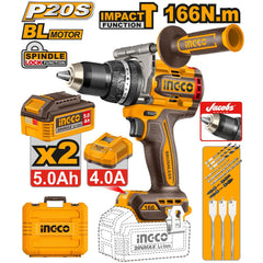 Ingco by Winland P20S 20V Lithium-Ion Brushless Cordless Impact Drill 166N.m CIDLI201668 ING-CT