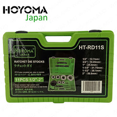 Hoyoma Japan by Winland 11PCS (1/2"-2") Professional Ratchet Die Stocks for Pipe Threader HT-RD11S