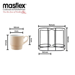 Masflex By Winland 4pcs Stackable Mug with Rack-CS