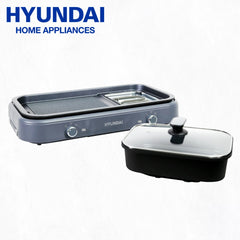 Hyundai Appliances by Winland Hot Pot and Grill with Adjustable Heat Control 1700W (Grey)
