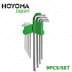 Hoyoma Japan by Winland 9pcs Extra Long Arm Ballpoint Hex Key Wrench Set w/ Chrome Vanadium Steel