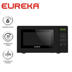 Eureka by Winland 20L Digital Microwave Oven 6 Express Cook Preset 10 Power Levels 1100W EMO-20L DC