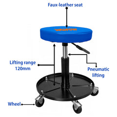 Wadfow by Winland Pneumatic Lifting Creeper Seat 120mm / 110Kg w/ 4 x 360° Swivel Casters WNC1521