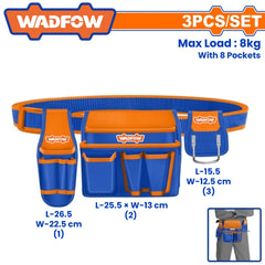 Wadfow by Winland 3Pcs/Set Heavy Duty Pouch Belt Tool Bag Organizer Storage WTG2107 WAD-HT