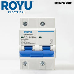Royu by Winland Miniature Circuit Breaker (MCB) 10kA, 2-Pole, 400V AC, 3-Module DIN Rail Mount