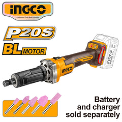 Ingco by Winland P20S/20V Brushless Motor Lithium-Ion Die Grinder Kit 6mm ING-CT