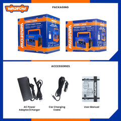 Wadfow Portable Power Station with Smart LCD Screen (WHT)